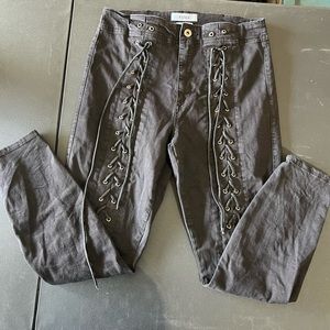 Pistola Road trippin Black Lace Up Denim Jeans